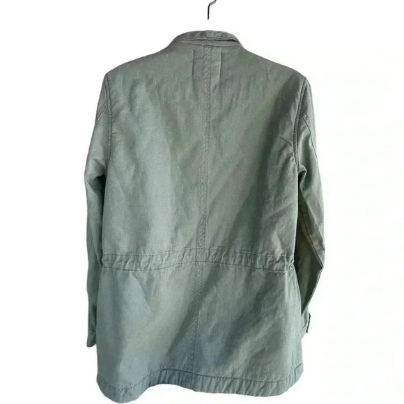 Unpublished women’s asymmetric fur fully lined navy green front pockets sz M - Picture 6 of 9